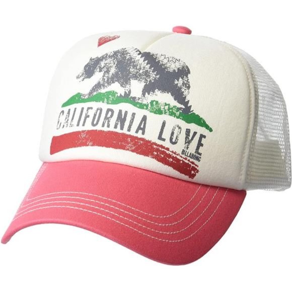 WOMEN'S California Love Pitstop Adjustable Trucker Hat Coral Crush